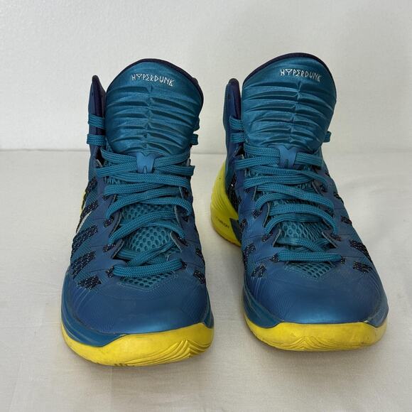 Nike Shoes Mens Size 7 Teal Yellow Hyperdunk Basketball High Top Sneakers - Picture 2 of 7
